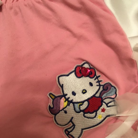 ADORABLE hello kitty cotton candy pink shorts,leather braclete and necklace set! - Picture 13 of 13